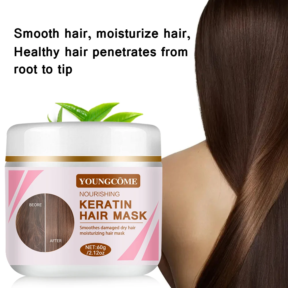 Keratin Collagen Hair Mask Magical Straighten Repair Dry Frizzy Damaged Treat Cream Pro Soft Smooth Shiny Deep Moisturizing Care