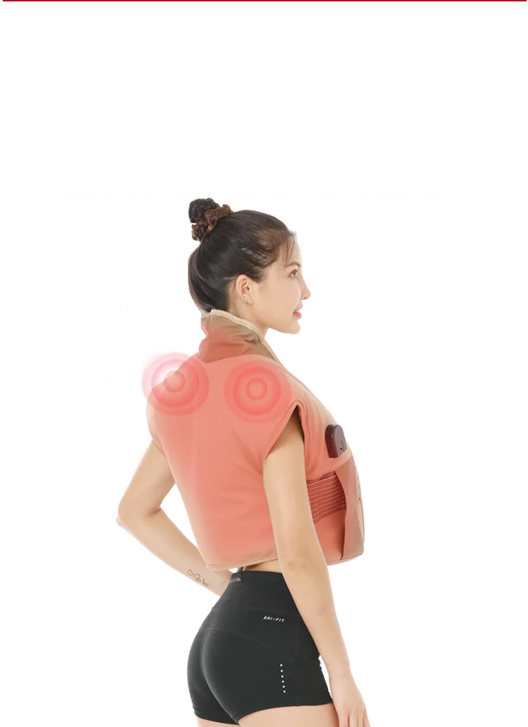 

Electric heating back portable massage shawl abdominal full body neck and shoulder massager