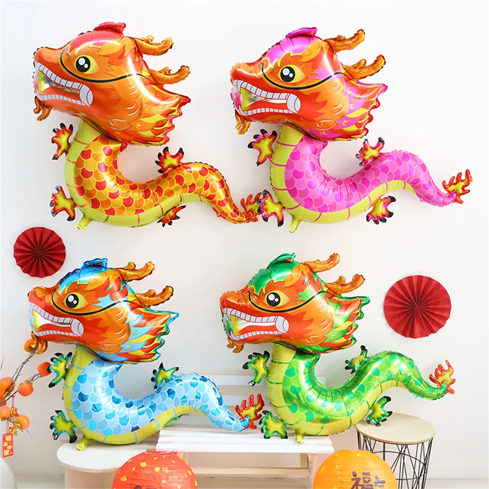 

Large Chinese Dragon Foil Balloon Standing Decoration Cute 3D Dragon Balloon Gift Party Toy Balls For New Year 2025