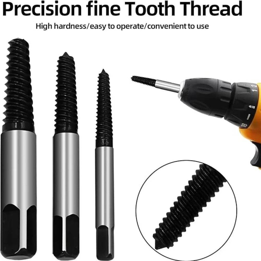 ชุดถอดสกรูหัก 1-5 ชุด 5/6 ชิ้น ชุดถอดสกรูเสียพร้อมกล่องเก็บสำหรับถอดสกรูหัก สกรูตก และสกรูยึด