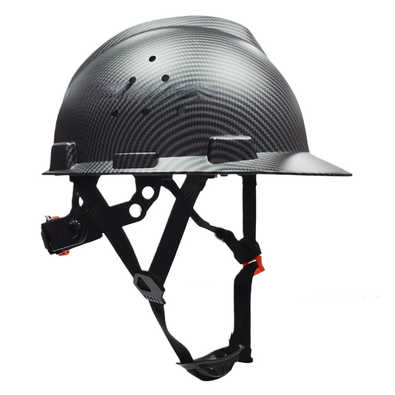 Carbon Fiber Color Work Safety Helmet with Vents ABS Industrial Head Protection Construction Hard Hat CE EN397 Standard