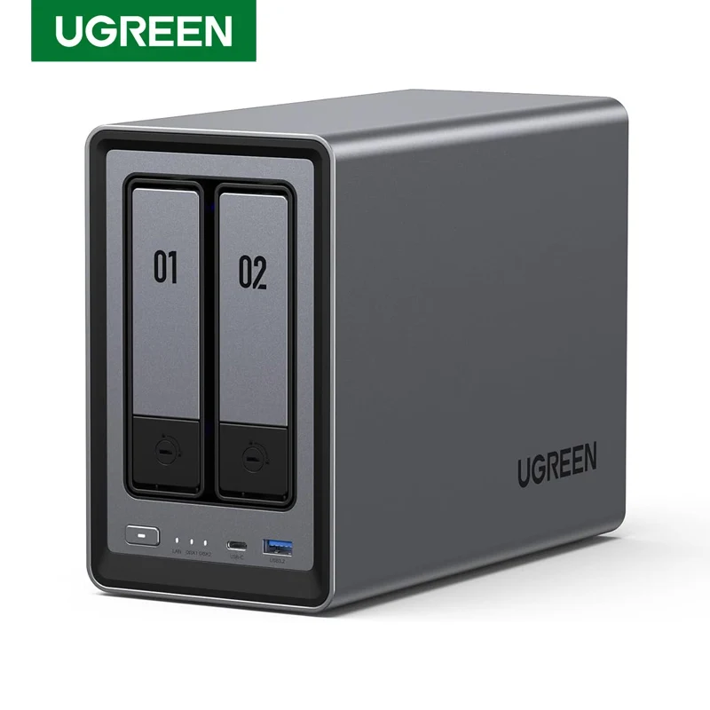 UGREEN NASync DXP2800 2 Bay Desktop NAS N100 رباعي النواة شبكة وحدة المعالجة المركزية المرفقة التخزين (بدون أقراص) 4K HDMI 8GB DDR5 RAM