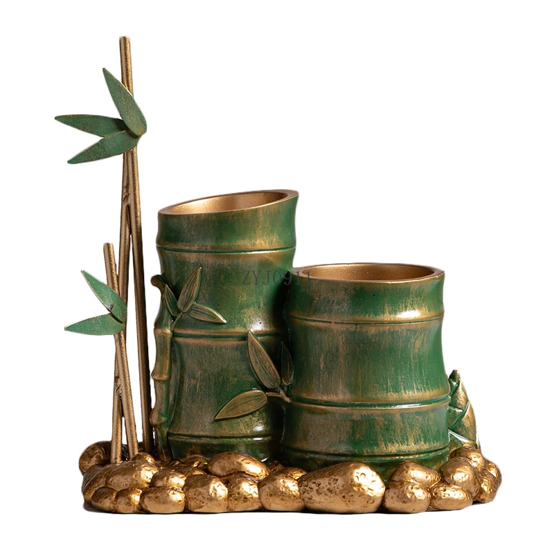 *Merchandise Pen Holder Ornament Send Teacher Gifts Office Decorations Desk Desktop Advanced Sense Bamboo