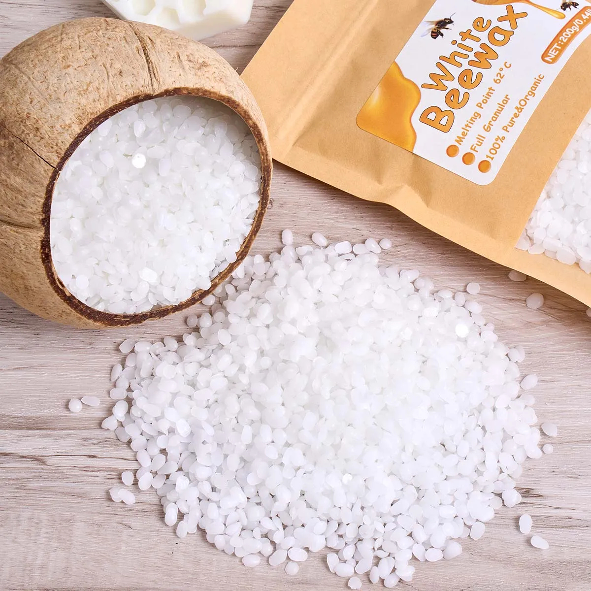 1000 جرام شمع العسل الأبيض الحبيبي مادة شمعة معطرة طبيعية نقية لتقوم بها بنفسك فتائل دخاني مواد صنع لوازم الحرف اليدوية