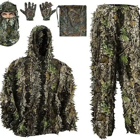 maple-leaf-3d-forest-camouflage-tactical-set-five-piece-outdoor-field-game-bionic-leaf-pattern-for-stealth-and-concealment