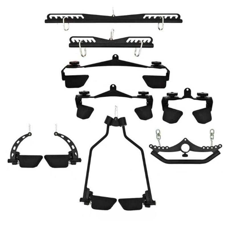 

Pull back eight-piece set High and low pull rowing clip chest multi-functional artifact fitness equipment handle five-piece set