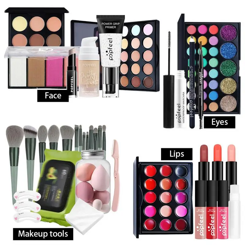 Professionele Make-Up Set Alles In Één Make-Up Kit Voor Vrouwen Volledige Kit Set Alles In Een Make-Up Sets Inclusief Wenkbrauw Lippenstift Eyeliner