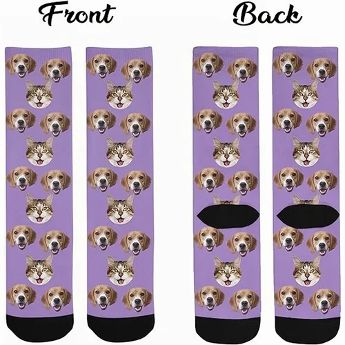 Imagen 2 del producto Calcetines personalizados con cara fotos personalizadas calcetines con imagen de mascota calcetines personalizados regalo esposa marido calcetines personalizados