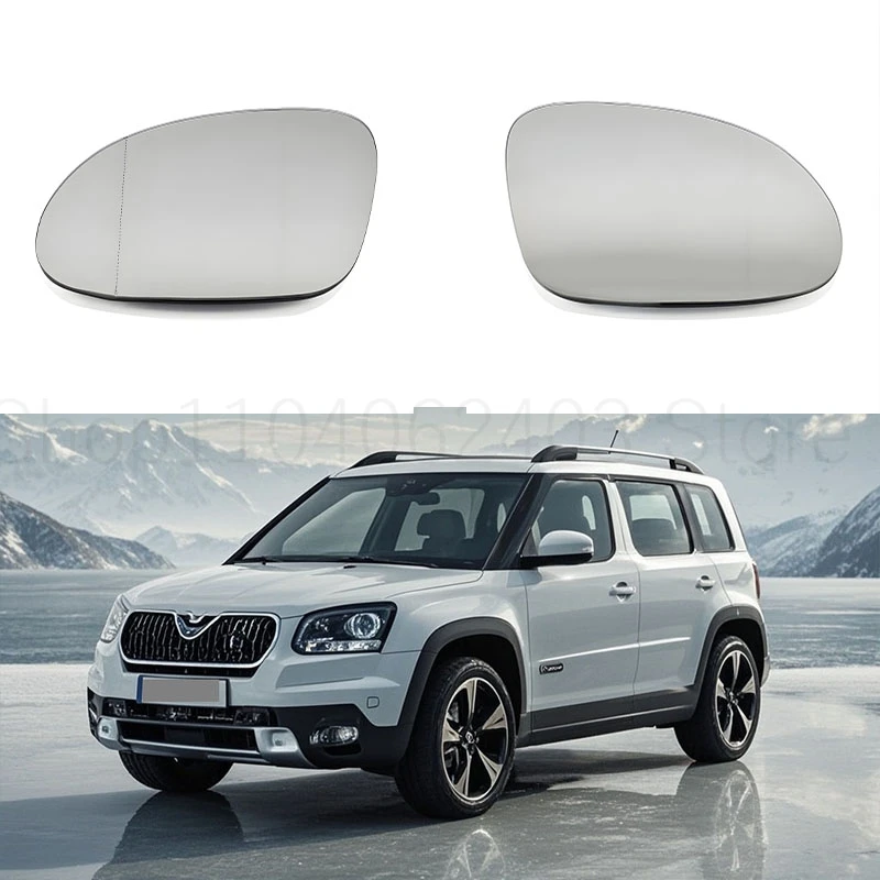 For Skoda Yeti 2014 2015 2016 2017-2020 Car Side Mirrors Reflective Lens Rearview Mirror Lenses Glass Heated 5N0857521 5N0857522