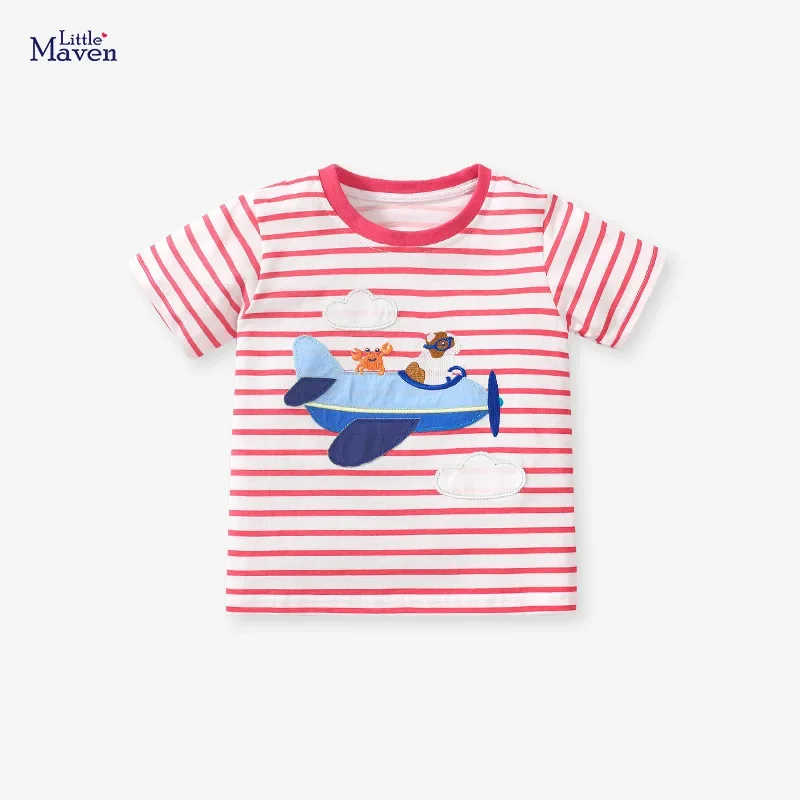 Striped girls t-shirt shirt summer short-sleeved children's cotton tops children's clothing girls clothes  kids clothes