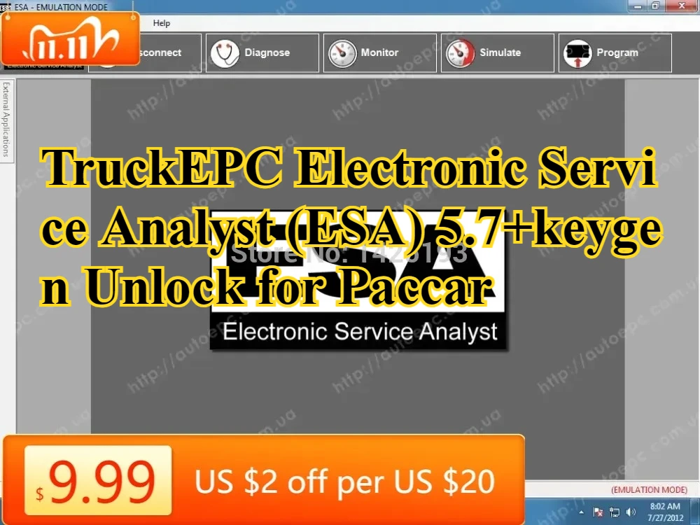 

Электронный сервисный анализатор TruckEPC (ESA) 5.7+разблокировка клюги для Paccar