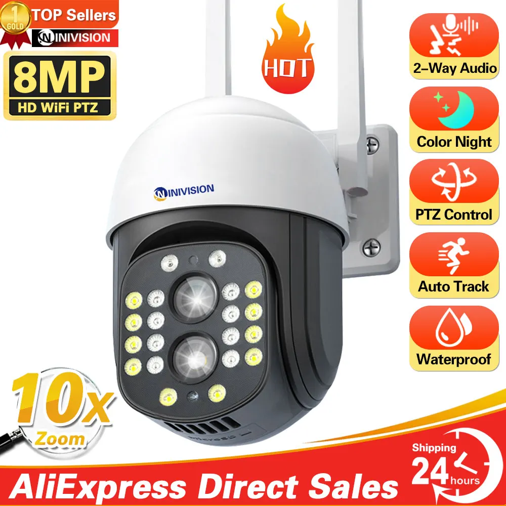 

4K 8MP PTZ WIFI Camera Dual Lens 10X Zoom IP Camera Outdoor Auto Tracking Security Protection CCTV Surveillance Camera IPC360