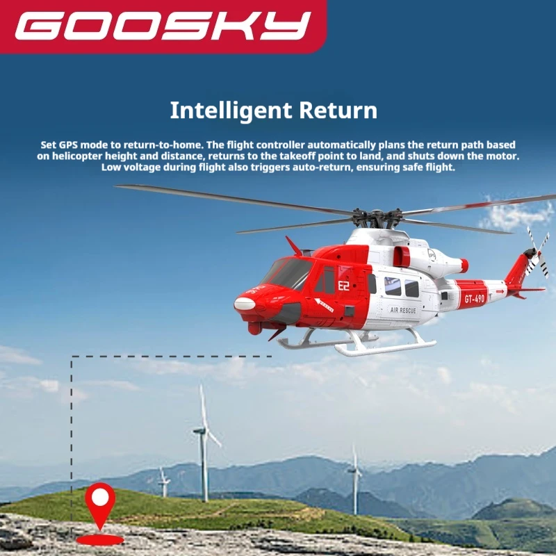 Goosky RC E2 GPS Intelligente afstandsbediening Helikopter Elektrisch Uh-1Y UAV voor professionele en beginnende training met camera