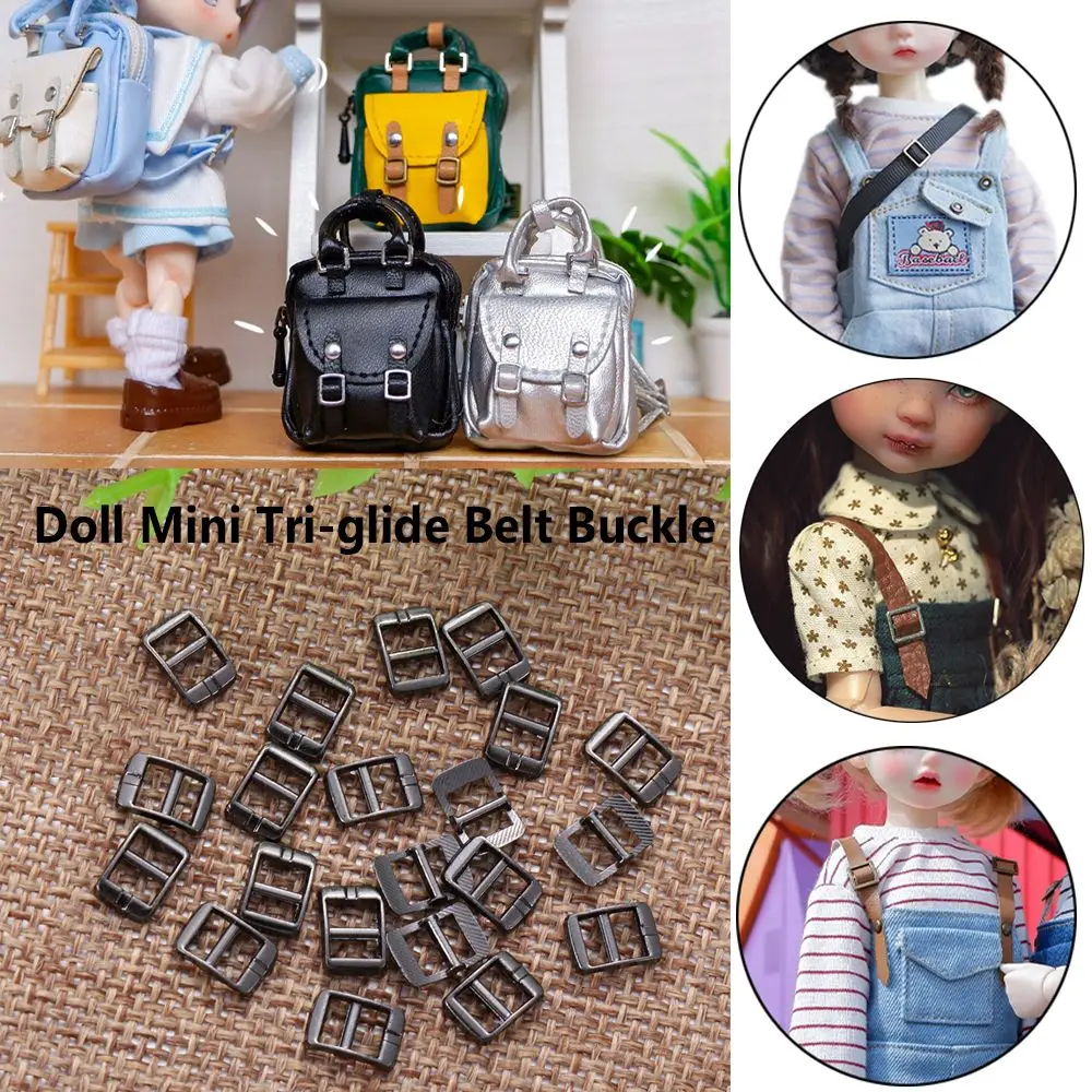 

20pcs High quality Newest 4mm Mini Ultra-small Tri-glide Belt Buckle Doll Bags Buckles Diy Doll Buttons Shoes Accessories