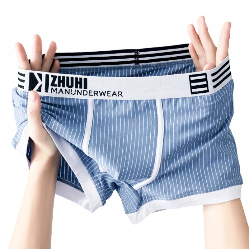 

Мужское нижнее белье, модные полосатые боксеры с принтом, облегающие трусики с низкой талией, U-образная выпуклая сумка, нижнее белье, трусы, бикини, слипоны Homme