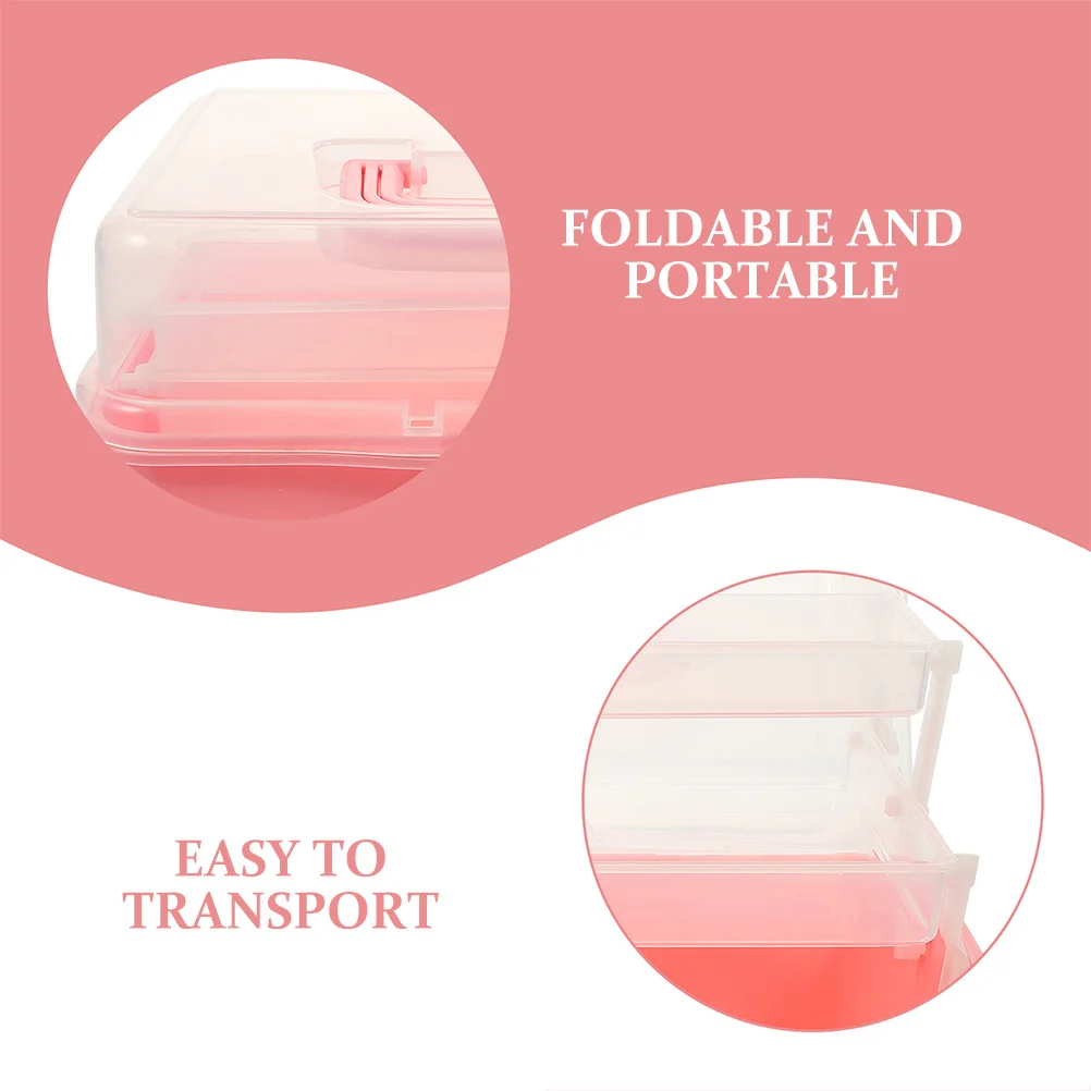 

Foldable Storage Box Three-Layer Design For Stationery Cosmetics Organizer Multi-Function Desk Container Household