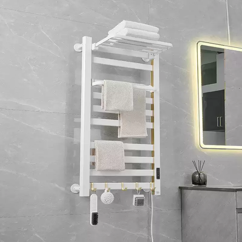 Carbon Fiber Towel Warmer Heater Smart Bathroom Drying Rack Electric Bath Towel Holder Home Intelligent Bathroom Heating System