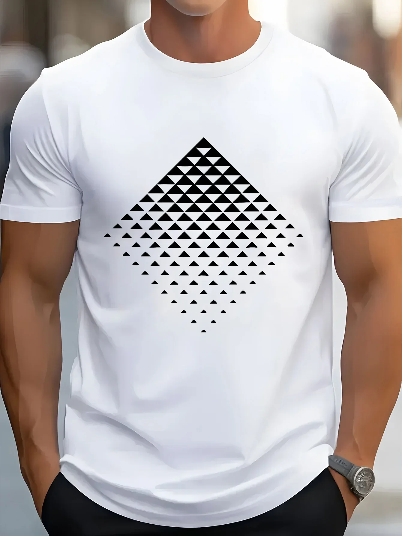 

Summer men's clothing: simple printed casual sporty T-shirt, outdoor comfort and individuality, street Harajuku short sleeve