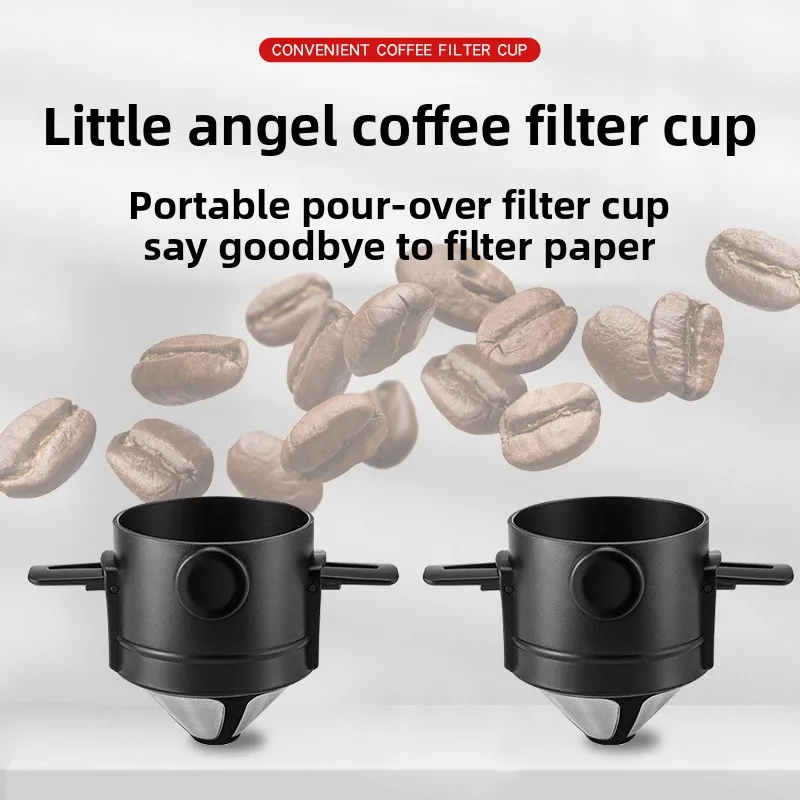 Stainless Steel Coffee Filter - Foldable Double-Wall for Pour Over