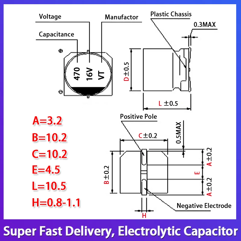 10 SZT. 10X10 100UF 35V Kondensator Elektrolityczny SMD 10*10 100uf 35v — zdjęcie produktu 2