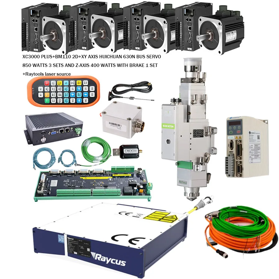 Raytools XC3000 Plus laser cutting head BM110 3.3KW 1500W 2000W 3000W RFL-C020 C025 C3000S-CE laser source Huichuan 630N servo