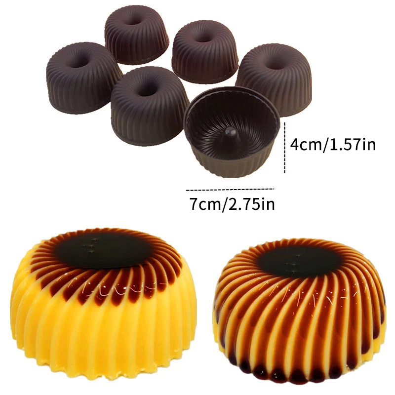 C 1pc Caramel Pudding Jelly Pastry Cake Decoration Tool  Kitchen Baking Tray Muffin Donut Mold Silicone Caramel Pudding Cupcake