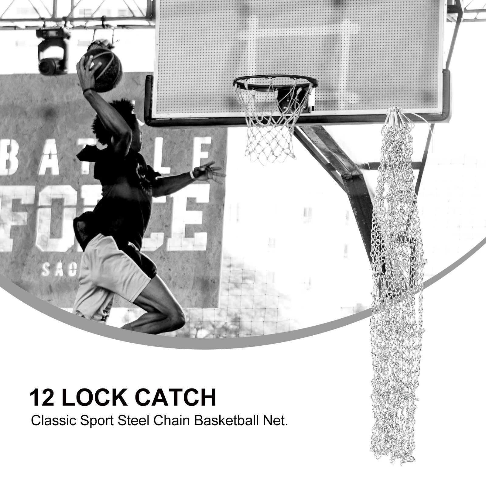 Llanta de red de baloncesto, juego deportivo con cadena para exteriores, resistente con ganchos, repuesto de hierro, Universal, resistente, nuevo para niños