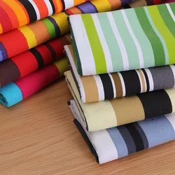 Thick Cotton Polyester Canvas Fabric Striped Printed For DIY Tablecloth Curtains Pillowcase Home Textiles Tissu Telas 100X150cm