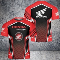 The Latest Summer Honda Men's T-shirts, Fashionable Racing T-shirts, Red Bull 3D Printed T-shirts, Street Fashion Honda Clothing