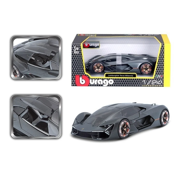 Bruago-Lamborghin Four-Wheel Drive Toy Car, Liga, Simulação, Estática, Modelo, Decorar, Menino, Controle de Força, Supercar, Presente, 1:24