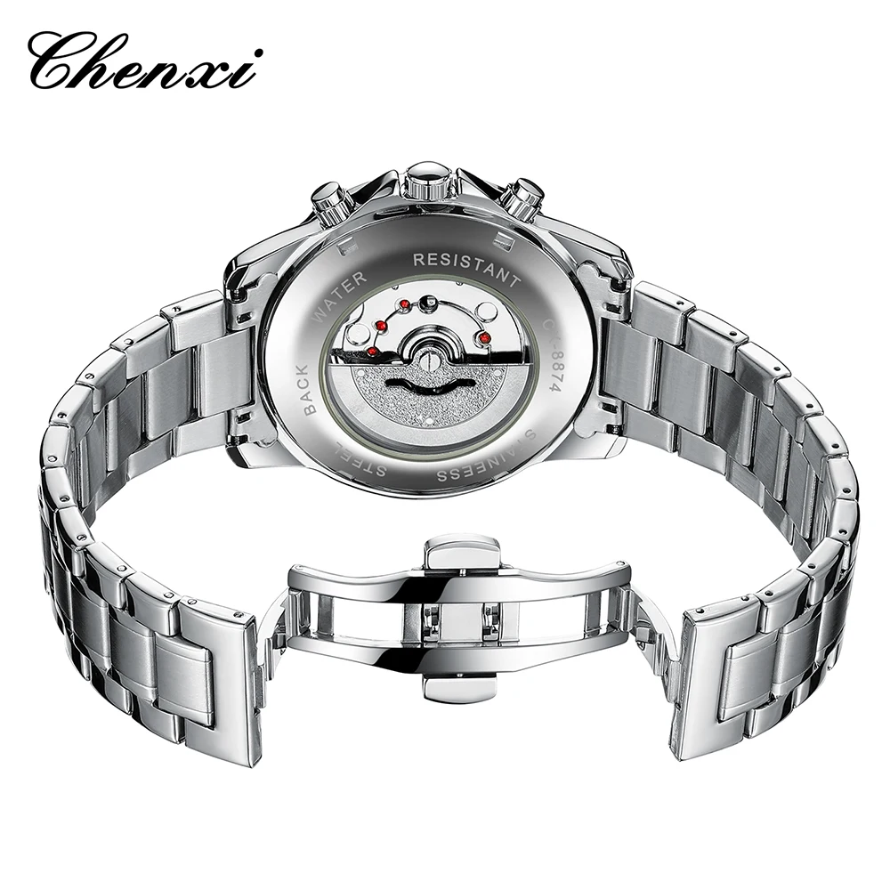 CHENXI多機能クォーツメンズ腕時計 タイミング発光防水 メンズ腕時計 カレンダー ファッションビジネスメンズ腕時計