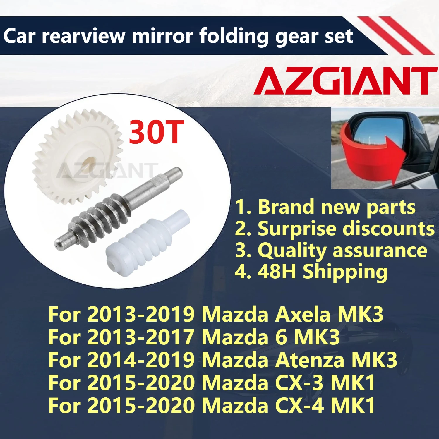 

For Mazda Axela MK3 2013-2019/6 2013-2017/CX-3 MK1 2015-2020/CX-4 Car rearview mirror folding gear set New replacement parts OEM