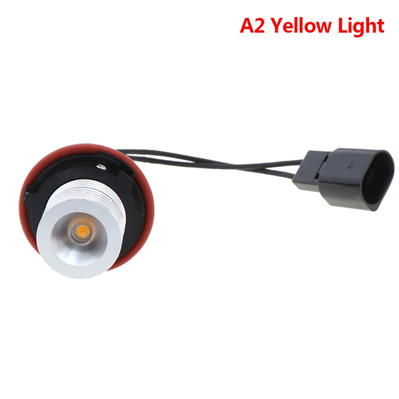 1PC E39 E60 E87 X5 LED Angel Eye Ring Marker Side Light White Yellow LED With Bulb Connector Cable