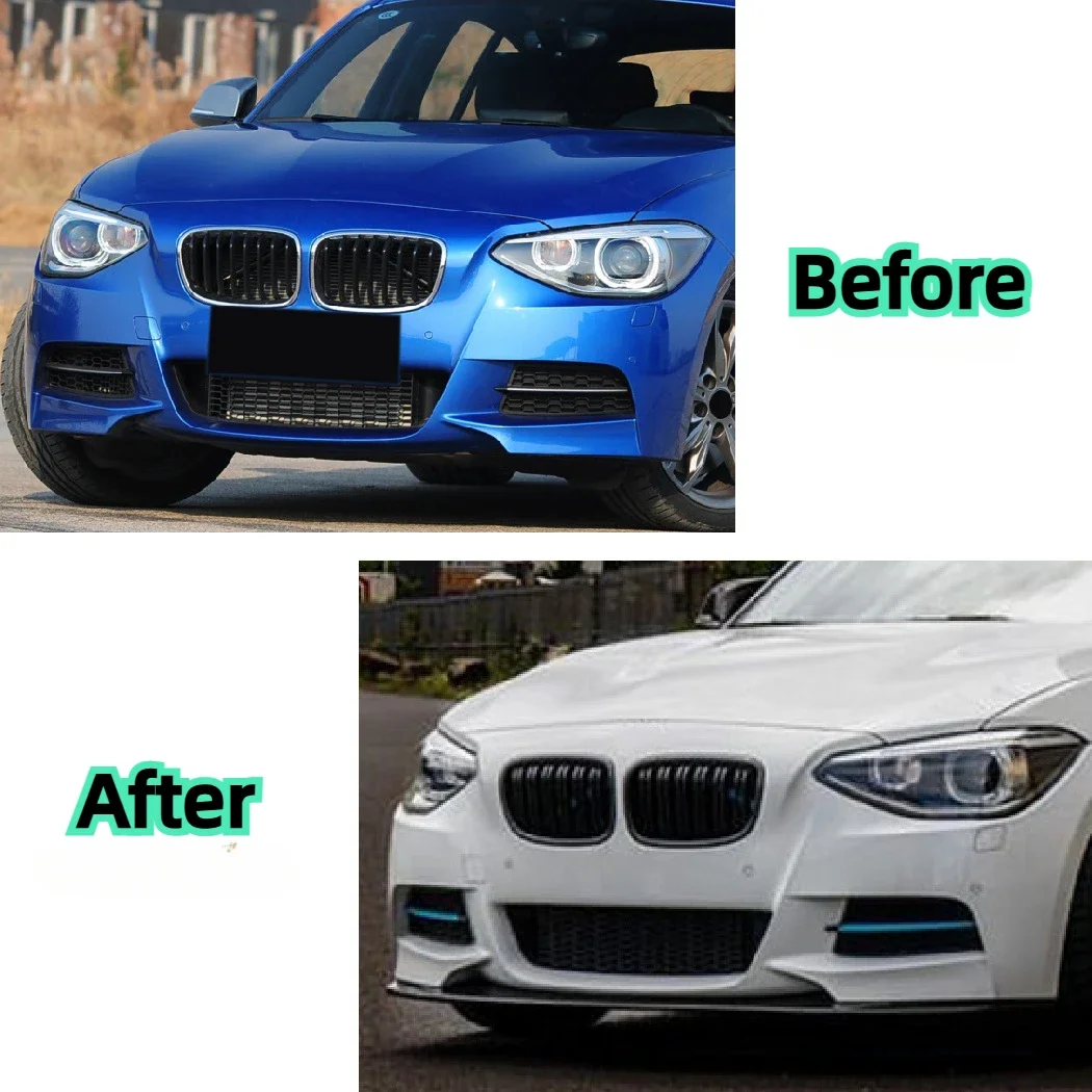 M-Pack Style Front Bumper Lip Spoiler Body Kit For BMW 1 Series F20 F21 M135i xDrive 2012-2015