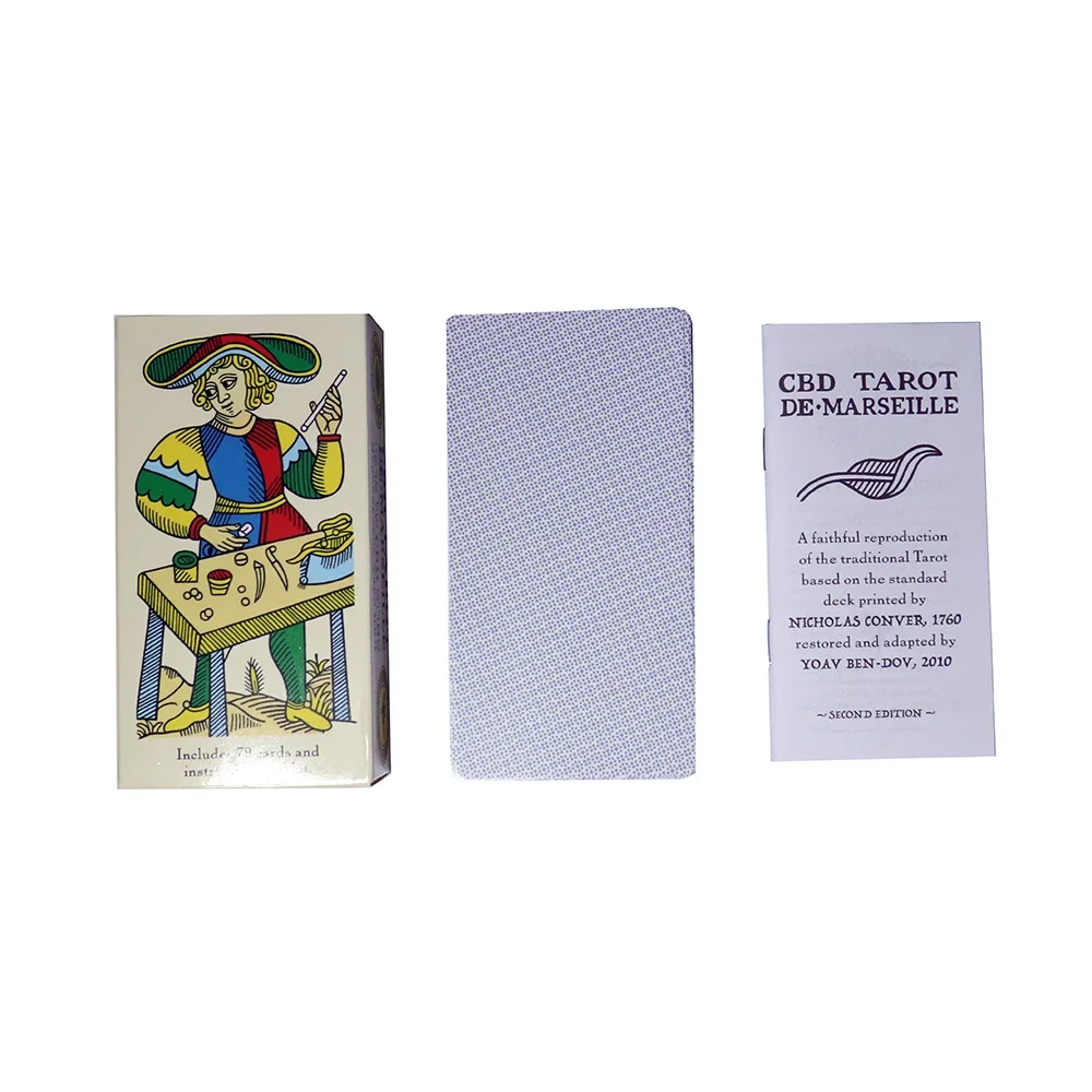 Large size sturdy deck CBD Tarot De Marseille Tarot Deck Cards with Guide Book for Beginners