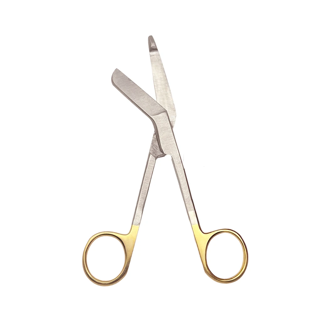 

Stainless Steel Bandage Scissors Nursing Medical Gold Scissors for Home Use First Clinical Care Orthopedic Scissors 14Cm