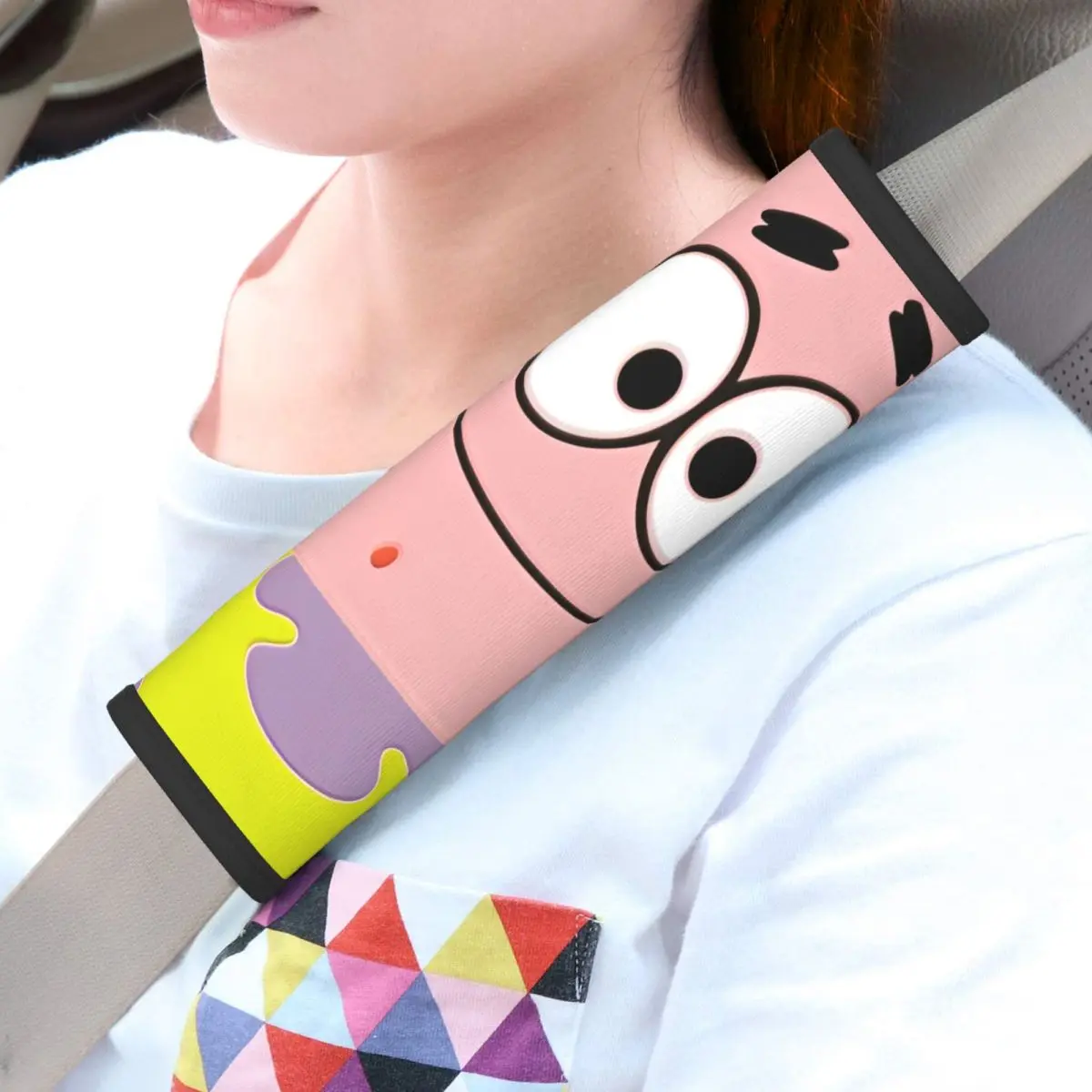 2-Pack SpongeBobed Anime Cartoon Car Seat Belt Pads Cover for Car Interior Accessories Seatbelt Shoulder Strap Covers