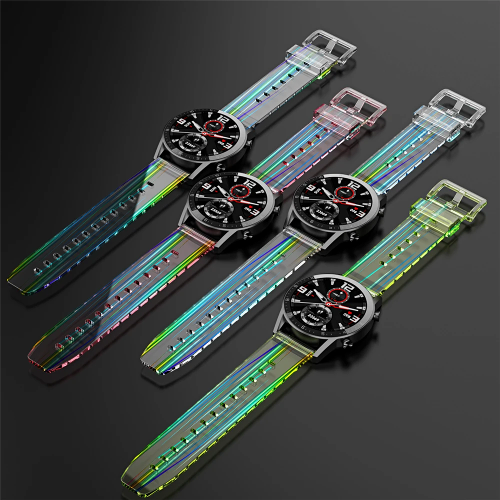 Wrist Band for Samsung Galaxy Watch 4 3 41mm 45mm Transparent Silicone Strap Bracelet S3 42mm 46mm Active 2 Gear Belt 20mm 22mm