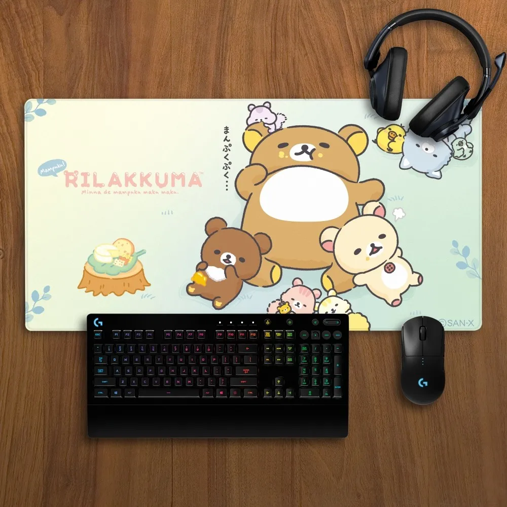 Cute Rilakkuma Bear Mousepads Non-slip Lockedge Office Student Gaming Thickened Large Writing Pad Cushion