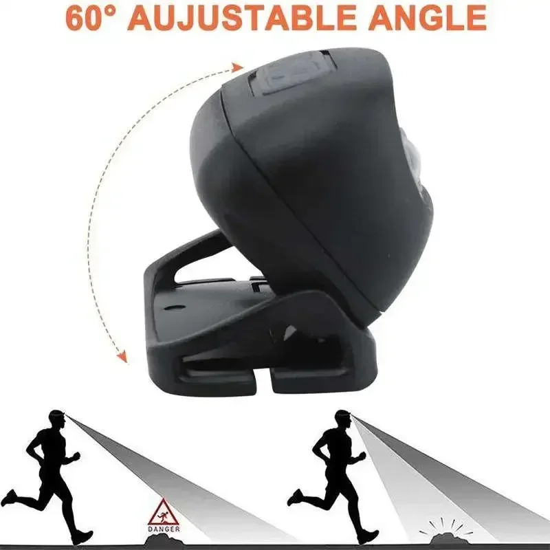 Faro LED con Sensor de movimiento, linterna frontal con carga USB, 500 lúmenes, para pesca, Camping