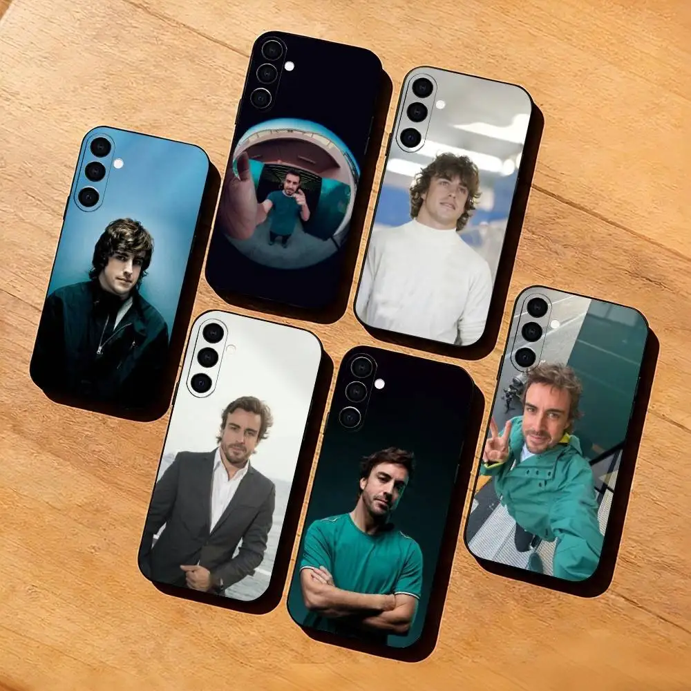 Legendary driver F-Fernando Alonso Phone Case Black Silicone Soft For Samsung Galaxy A73,A72,A71,A70,A53,A52,A51