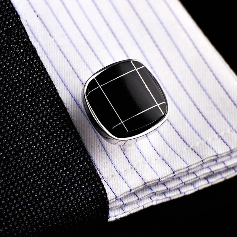 FLEXFIL Jewelry fashion shirt cufflinks for mens gift Brand cuff links buttons black High Quality abotoaduras gemelos Metal