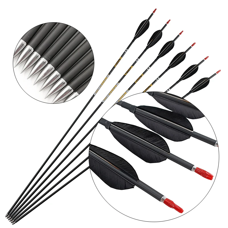 

Professional Arrows For Bow Spine 350 400 450 500 600 700 800 900 ID4.2 Recurve/Compound Bow Arrows Hunting Shooting