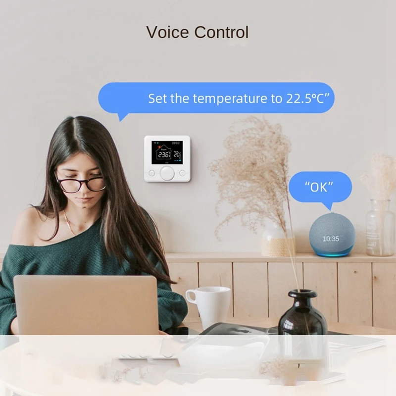 Termostato wireless ABGR-Wifi RF433 Termostato per caldaia a gas per riscaldamento dell'acqua con supporto per staffa Telecomando per telefono cellulare
