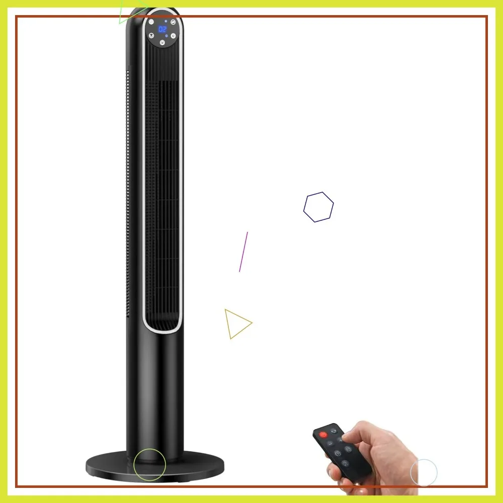 

42" Tower Fan with Remote, 80° Oscillation, Quiet Cooling, 3 Modes, 12H Timer, LED Panel, Bladeless Standing Fan for Bedroom