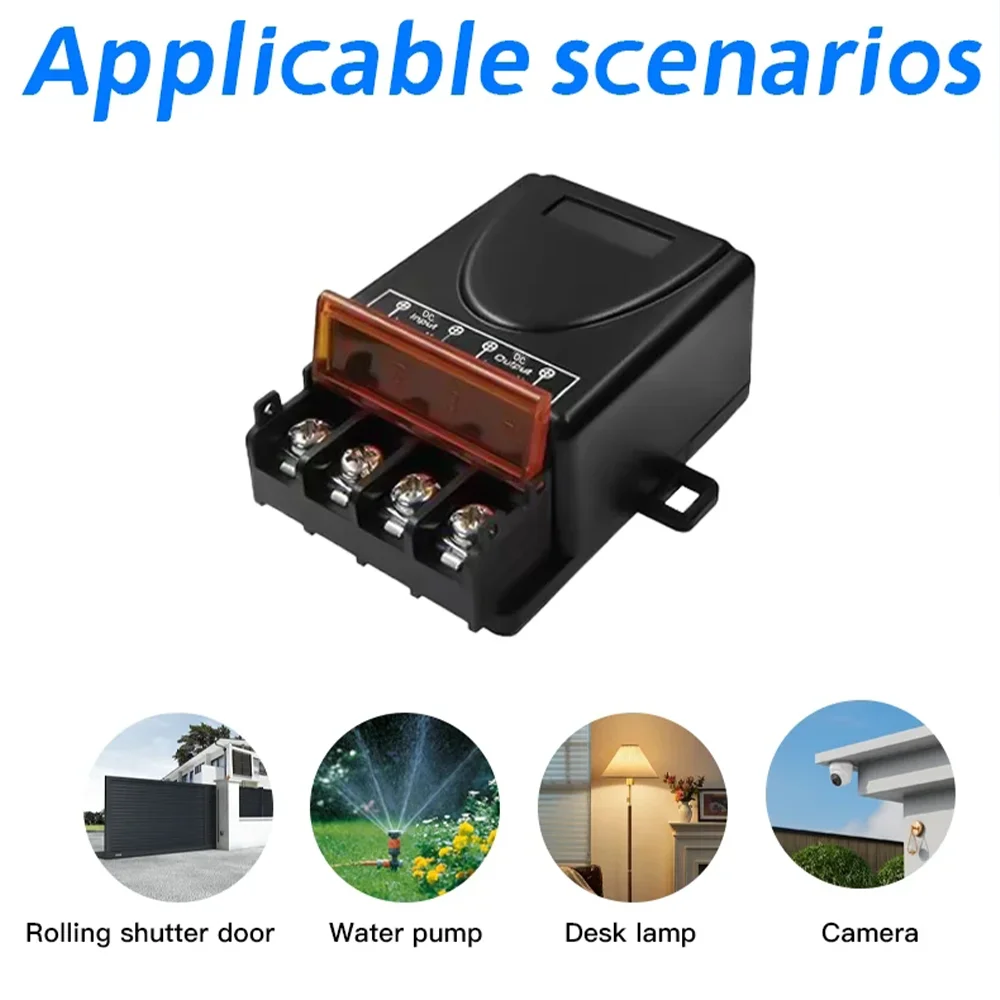 433Mhz Wireless Remote Control Switch 30A DC 12V 24V 48V 72V High Power RF Relay Receiver for Pumps Light Lamp LED 70m Range
