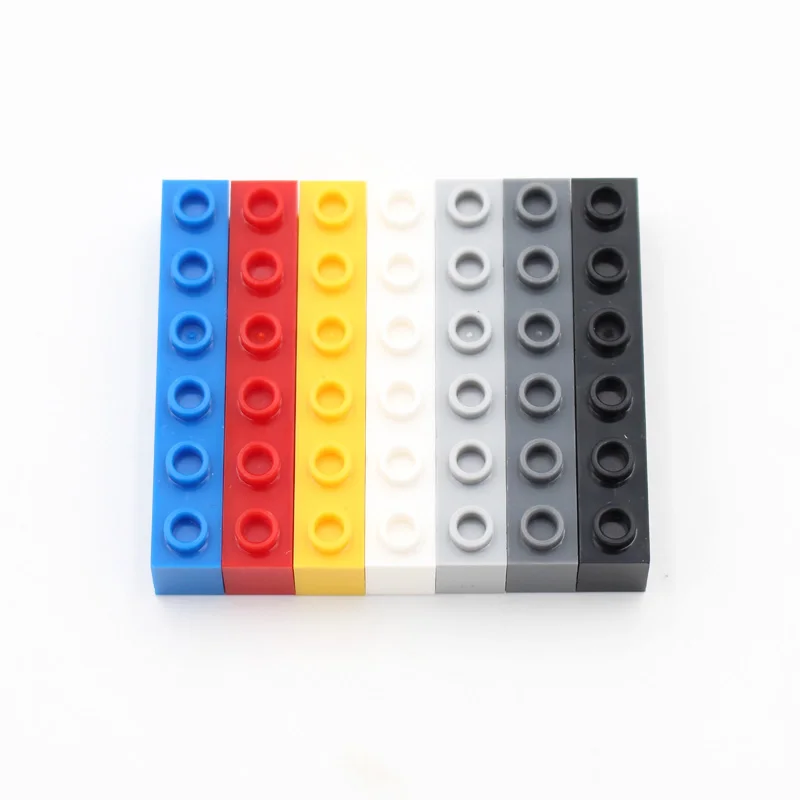 50pcs Technology 3894 Brick 1x6 with Hole Thick Bricks Model Building Blocks Compatible  Accessories Parts Mechanical Science