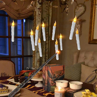 6.69in Flickering Flame Candlesticks Warm Light Christmas Decoration Electric Fake Candles 12PCS for Christmas Halloween Party