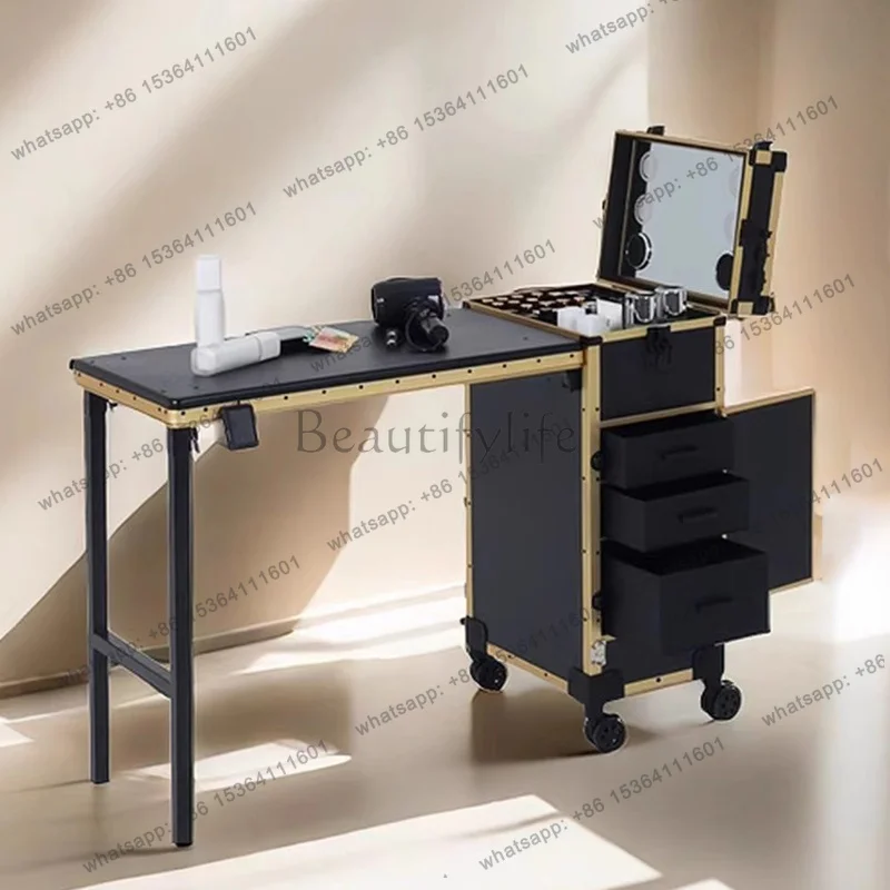 YJ Foldable Storage Nail Table Multifunctional Modern Large Capacity Design Manicure Tables Simple Rustic Mesa Plegable Furnitur