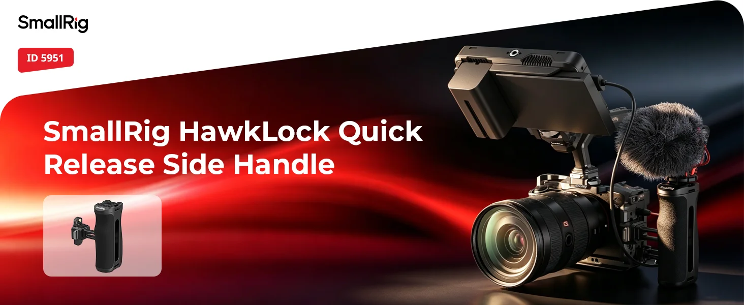 SmallRig "HawkLock" H21 Schnellverschluss-Seitengriff links & rechts umschaltbar, vertikal verstellbar auf 43 mm für Sony für Canon -5951 – Detail 1